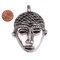 The Bead Chest African Silver Mask Pendant (75x55mm): Genuine West African Mask Design for DIY Jewelry & Necklaces